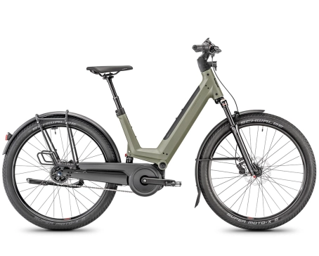 Vélo électrique urbain Unisexe J. ON NEXUS 625WH + PORTE-BAGAGE LIGHT Olive