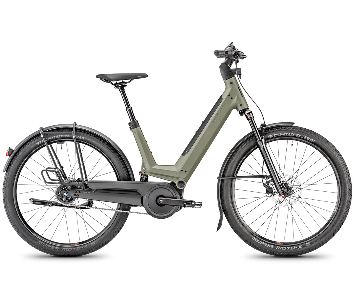 Vélo électrique urbain Unisexe J. ON NEXUS 625WH + PORTE-BAGAGE LIGHT Olive